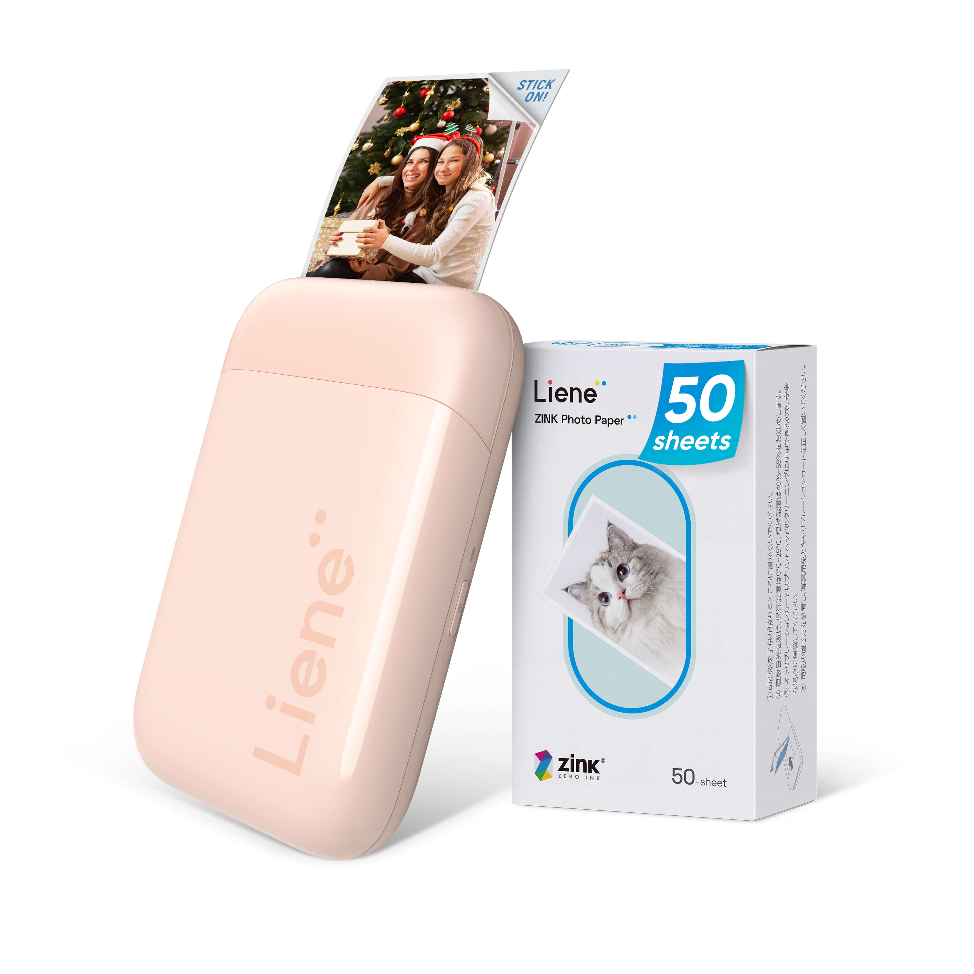 Liene Pearl K100 2x3" Portable Photo Printer - Pink (50 Zink Photo Papers)