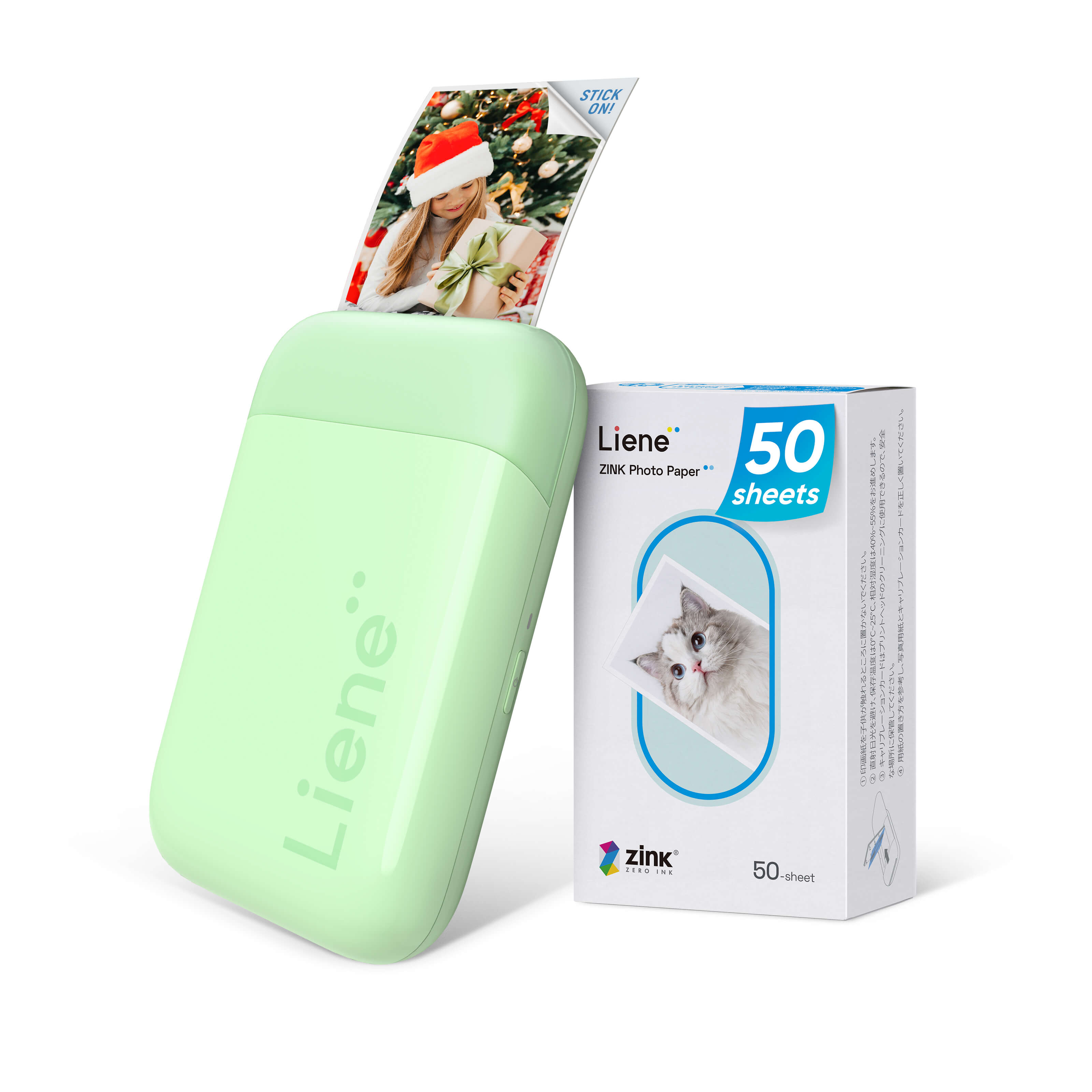 Liene Pearl K100 2x3" Portable Photo Printer - Green (50 Zink Photo Papers)