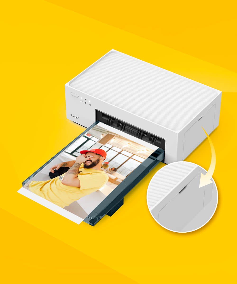 Liene 2x3” Photo Printer, Mini Instant Portable Color Mono Photo Printer  Bundle 50 Zink Adhesive Paper, Bluetooth 5.0, Compatible w/iOS & Android