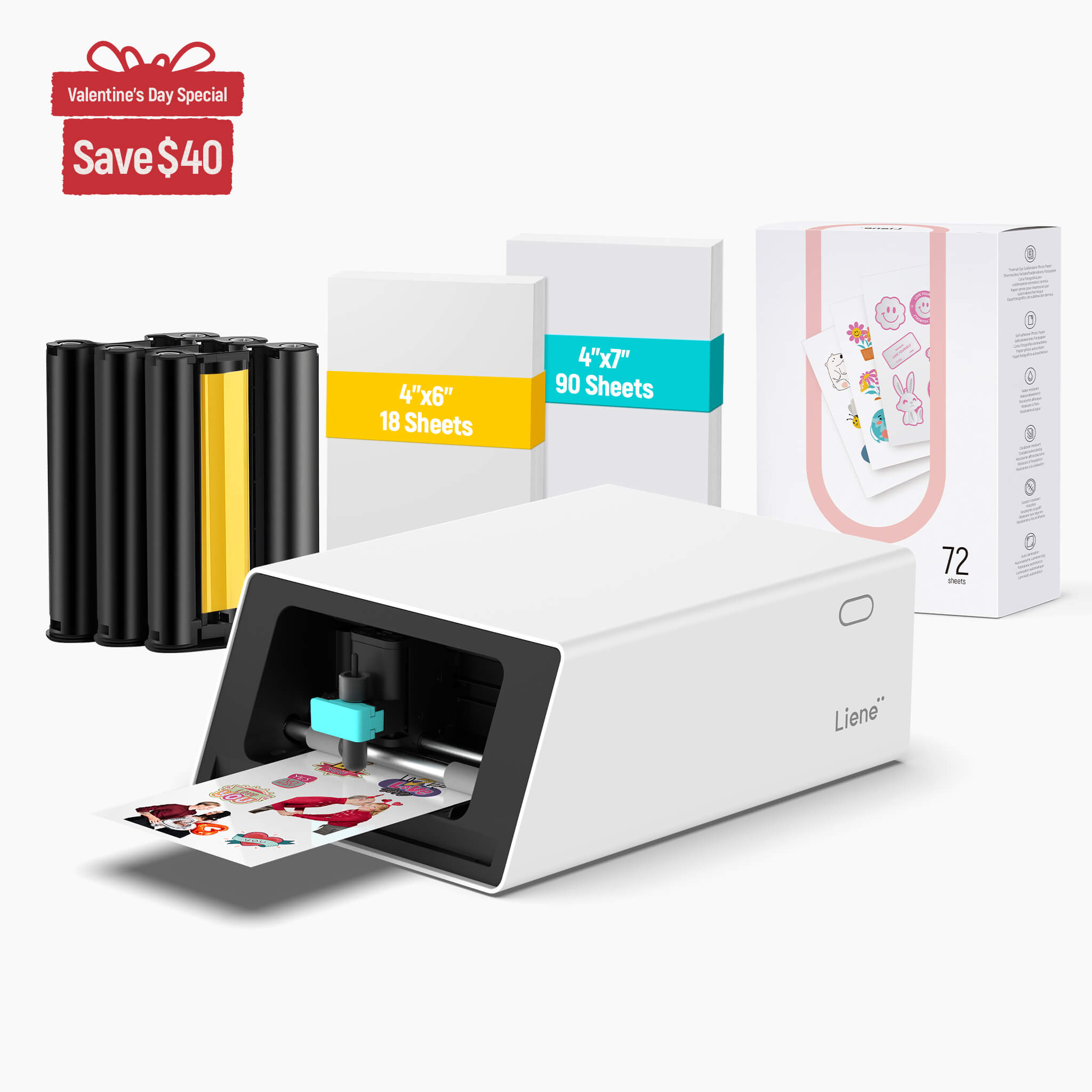 PixCut S1 Photo Sticker Printer and Cutter - Creator Pack (90 Sticker Sheets & 18 Photo Sheets)